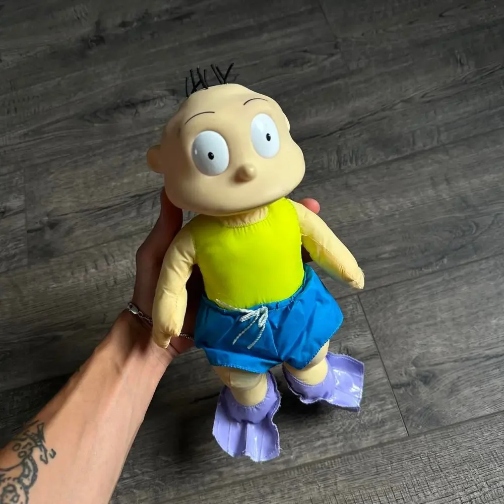 Rare vintage 90s Nickelodeon 1999 Tommy Pickles Rugrats Stuff Doll Swimming Toy